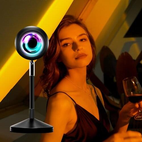 Led Night Light Sunset Projection Lamp Galaxy Lamp Sunset Lamp Projector Table Lamp Coffee Shop Background Bedroom Decoration