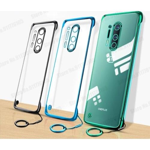 6D Plating Framless Shockproof Case for Oneplus 8 Pro Transparent Protective Cover For One Plus 8T Ultra Thin Ring Holder Cover
