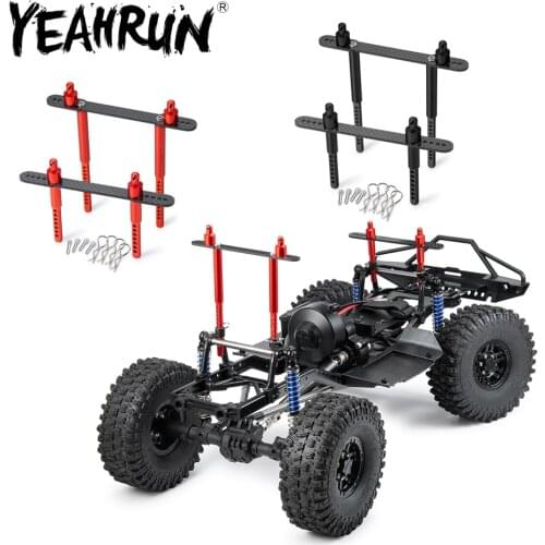 YEAHRUN Aluminum Front&Rear Body Post Mounts with Clip for Axial SCX10 II 90046 1:10 RC Crawler Cars Upgrade Parts Accessories