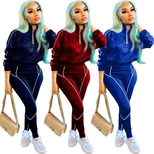 Womens Autumn And Winter Leisure Two Piece Set Women Soild Hoodies Sweatshirt And Pants Suit Female Warm Tracksuit