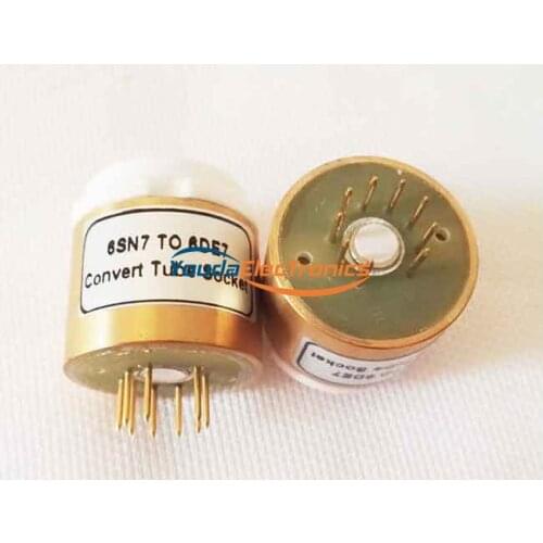 1PC 6SN7 B65 6N8P Top TO 6DE7 6SN7 TO 6DE7 Tubes Socket converter adapter Copper case