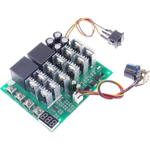 1Pcs DC 10-55V 12V 24V 36V 48V 55V 100A Motor Speed Controller PWM HHO RC Reverse Control Switch With LED Display