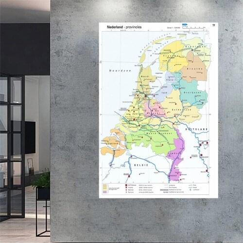 100*150cm The Netherland Provinces Map Wall Poster Non-woven Canvas Painting Room Home Decoration School Supplies In Dutch