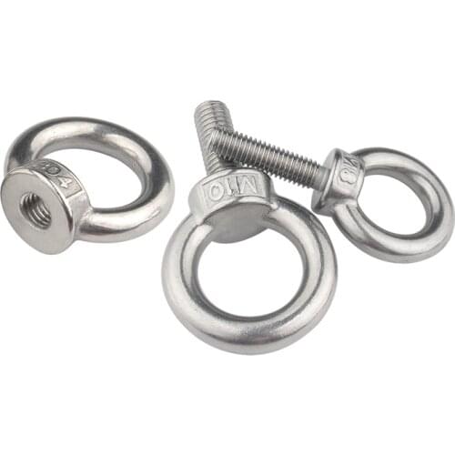 2Pcs M6 M8 M10 M12 M14 M16 M18 M20 M24 304 Stainless Steel Lifting Eye Nut Shoulder Eyebolt