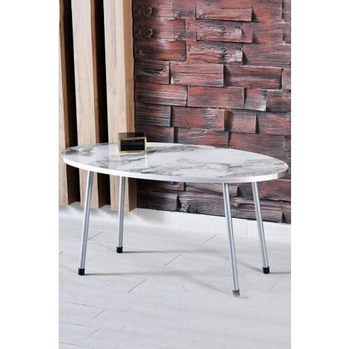 2021 moder coffee table Silver Ellipse Silver Metal Toe Medium Coffee Table
