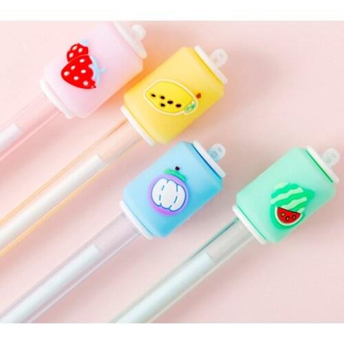 4 Pcs/set Cute Gel Pen Stick 0.5mm School Supplies School Stationery Office Children Gift Tools Transparent Black