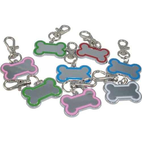 5PCS Cute Bone Shape Pet Dog ID Tags DIY Name Address Tags Anti-lost Pendant Pet Puppy Dog Accessories