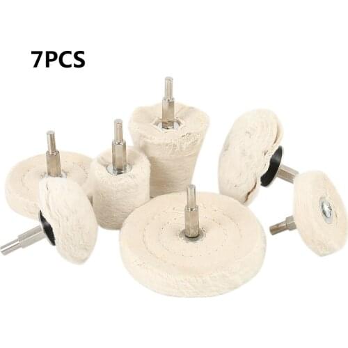 7pcs Wool Felt Polishing Buffing Round Wheel Grinding Pad 3mm Shank For Dremel Rotary Tool Accessories
