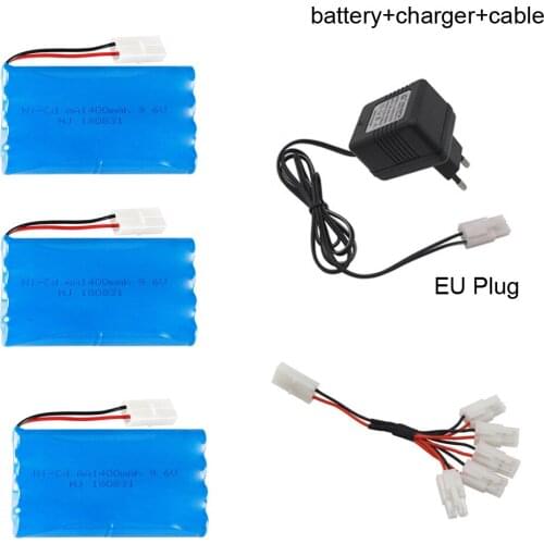1400mAh 9.6V NI-CD Battery with Charger 5in1 cable set 9.6V NiCd Batteries Tamiya Plug For Remote Control Toys Electric toys car