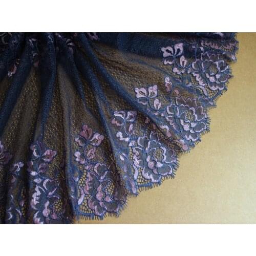 Free Shipping 30cm wide -3yards( 2pieces, 1.5yards/piece )DIY Craft Lace Accessories Eyelash Lace Trim for Garment Decoration