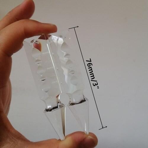 Camal 2pcs 76mm/3.0inch Rocket Head Drop Crystal Pendant Prism Lamp Lighting Part Hanging Chandelier Suncatcher Wedding Party