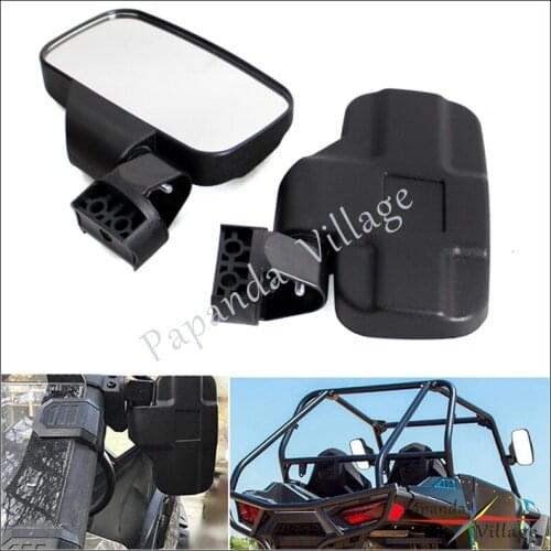 Papanda Black Rearview Mirror 1.75" - 2" Roll Cage Side Mirror for Polaris RZR Ranger Yamaha Rhino UTV XUV HPX RSX