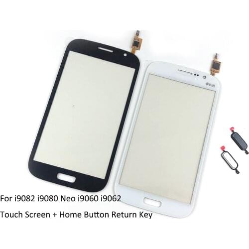 For Samsung Galaxy Grand GT i9082 i9080 Neo i9060 i9062 Touch Screen Digitizer Front Glass Panel+3M Tape+Home Button Return Key