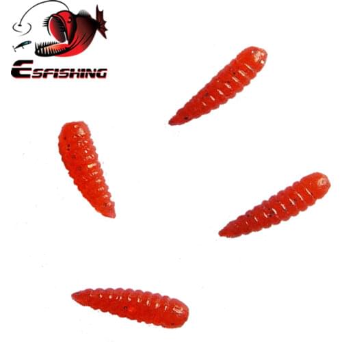 Fishing Soft Worm Lures 100pcs Maggot 0.5" Soft Bait Bread Worm Isca Winter Fishing Accessories Mini Smell