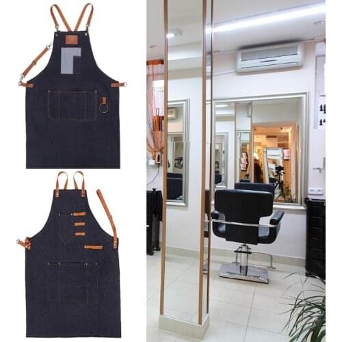 Hair Cutting Apron Salons Barber Sleeveless Denim Apron Hairdresser Hair Cutting Protection Tool Hairdresser Styling Cloth Tools