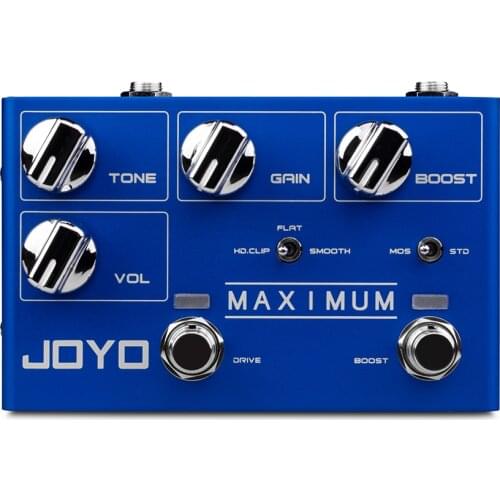 JOYO R-05 Maximum Overdrive Pedal Effect with Drive & Boost Dual Channel Guitar Pedal for Electric Guitar Effect True Bypass