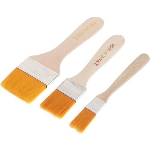 Paint Brushes 3 Set Professional Paint Brush Flat Nylon Hair Artist Brushes for Acrylic Watercolor Oil Painting Tools