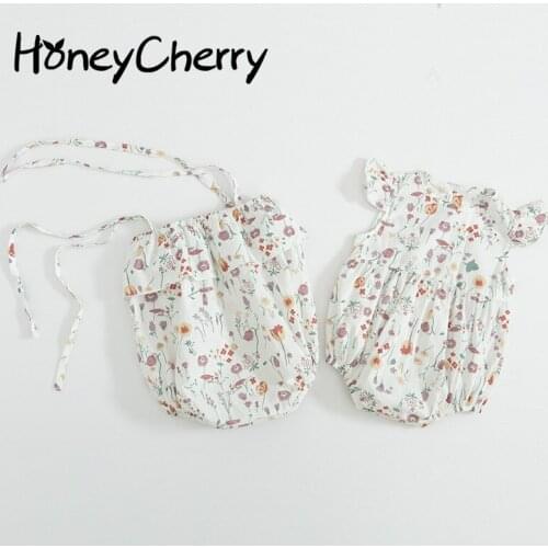The Summer Of Baby Bodysuits Baby Girls And Babies Climb On Triangle Sleeveless Cotton Jackets With Colorful Flowers