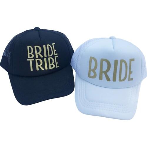 BRIDE TRIBE Wedding Baseball Cap Gold Letter Mesh Hat Women Party Brand Club Team SQUAD Snapback Caps Bone Beach Casquette