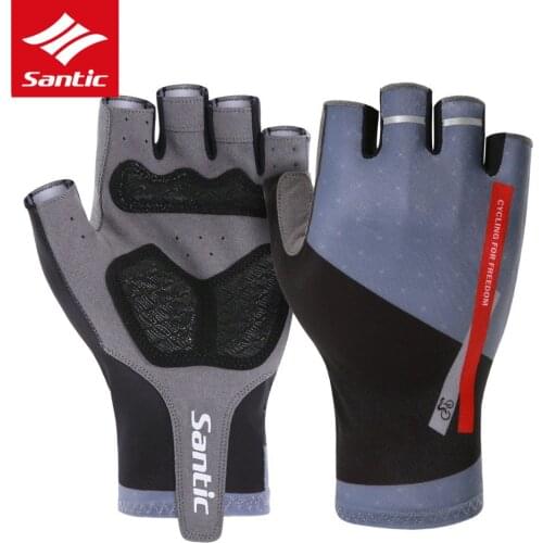 Santic Cycling Gloves New Men Women Road Bike Gloves Half Finger Anti-slip Breathable MTB Bicycle Gloves Guantes Ciclismo