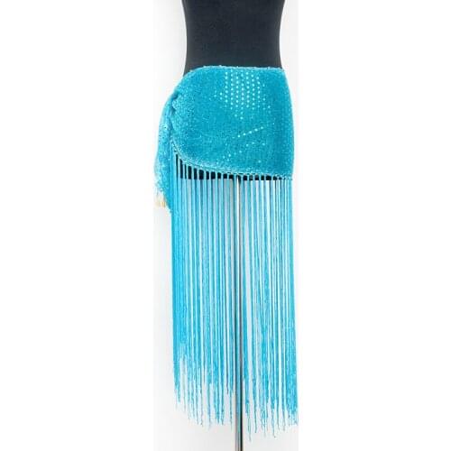 Indian dance skirt women Belly Dance belt belly dancing Hip Scarf Wrap Skirt Sequins Belly dance costume Long Tassel Hip Belt
