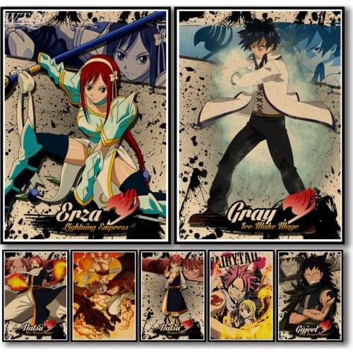 Retro Poster Fairy Tail Anime Posters Canvas Painting Wall Decor Poster Wall Art Picture for Living Room Decor Home Decor