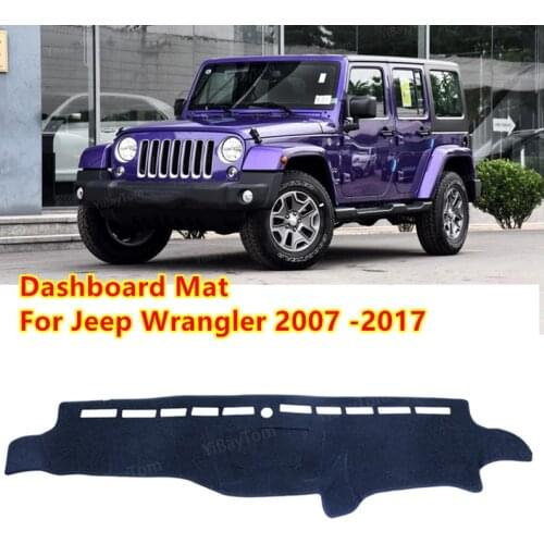 For Jeep Wrangler JK 2007~2017 Anti-Slip Mat Sunshade Dashmat Protect Carpet Dashboard Cover Pad Accessories