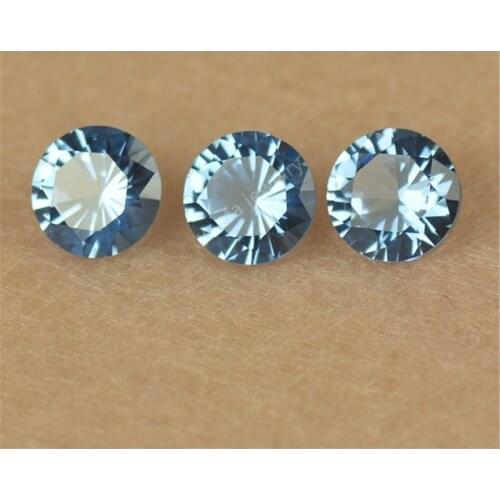 Sale 3~12mm 107# 108# Light Blue Synthetic Sapphir-e Round Shape Synthesis Loose Sea Blue Spinel Gems Stone For Jewelry