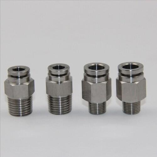 Tube size 6mm-1/4 PT thread pneumatic stainless steel 316 male straight fitting