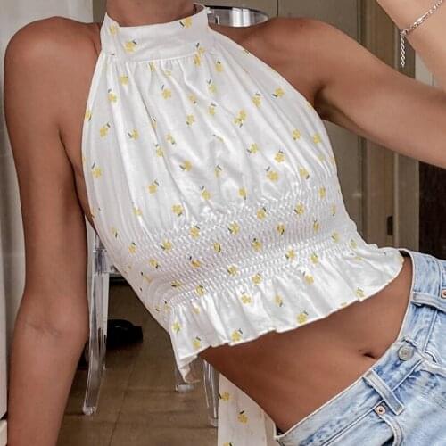 Sexy Backless Bandage Halter Top Club Party Outfits Y2K Summer Beach Boho Corset Bustier Cropped Women Sleeveless Mini Vest