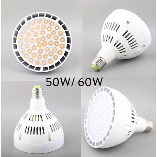 Super Bright 50W 60W LED Spotlight Lamp PAR38 48LEDs Chips Replace 500W 600W Halogen Lamps 85-265V Cold Warm White 110V 220V