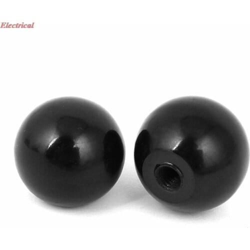 Lathe Tractor Machine Plastic Round Ball Knob Handle Black 25mm x 5mm