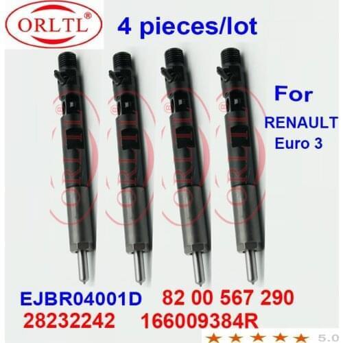 4pc 28232242 8200567290 Genuine And Original New Common Rail Fuel Injector EJBR04001D 166009384R 82 00 567 290 For RENAULT