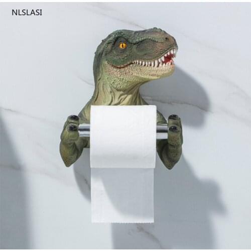 Creative Tyrannosaurus Resin Punch-free Toilet Paper Storage Stand Bathroom Accessories Towel Face Towel Paper Towel Shelf