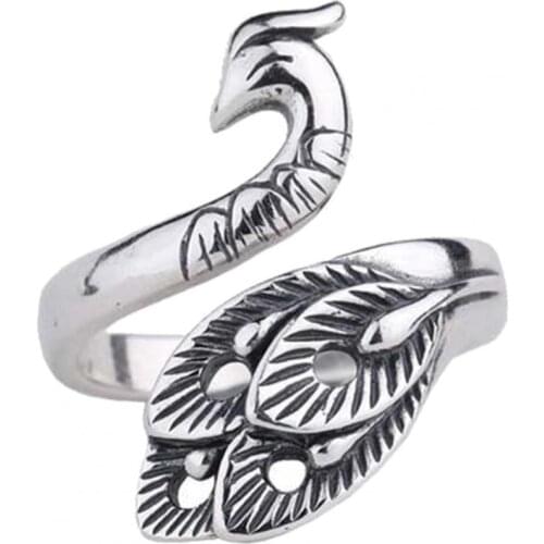 Creative Unisex Adjustable Phoenix Shape Yarn Knitting Tools Open Finger Ring Stainless Steel Needle Thimble Sewing Accessory