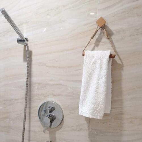 Rope Towel Rack, Toilet Paper Holder, Kitchen, Bathroom, Storage Rack, Without Nails, with Stickers, Cocina Accesorio