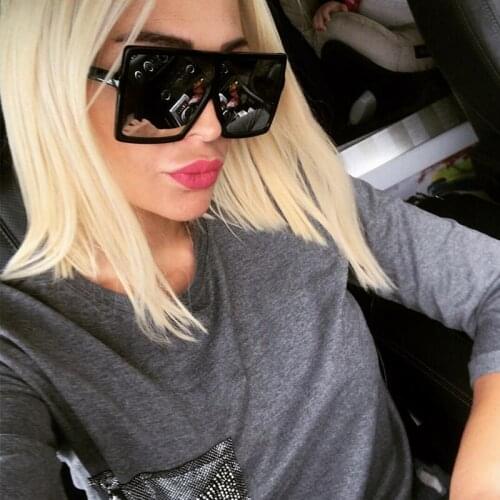 WERGASUN Oversized Shades Woman Sunglasses Black Fashion Square Glasses Big Frame Sunglasses Vintage Retro Glasses Unisex oculos