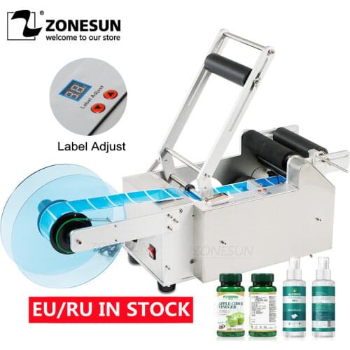 ZONESUN LT-50 Round Bottle Label Machine Plastic Round Bottle Labeling Sticker Machine Label Dispenser Machine Label Applicator