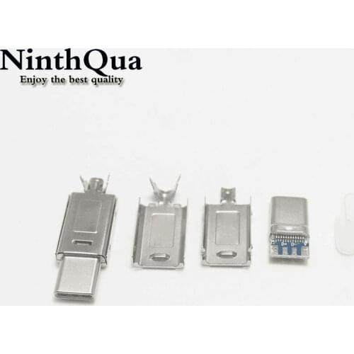 1/2/5set Nickel-plated OTG USB 3.1 4P Type C Male Plug Welding USB-C 4 in 1 DIY Repairs Cable Charger Connector for Phone ect