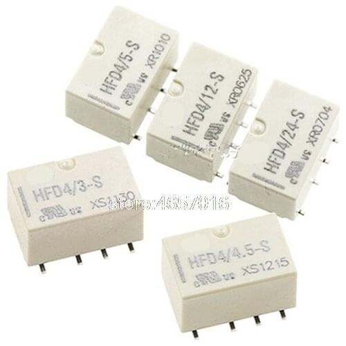 10pcs/lot Signal Relay HFD4/3/5/9/12-S SMD 2A 8PIN 3V 5V 9V 12V HFD4/3/5/9/12