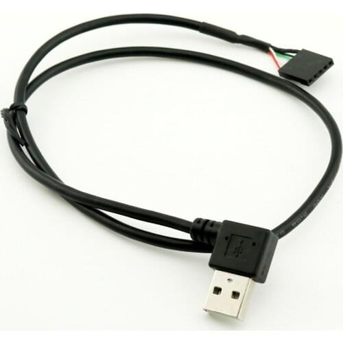 10pcs USB 2.0 A Male Right Angle to Dupont 5 Pin Female Header Motherboard Cable 50cm/1.5ft