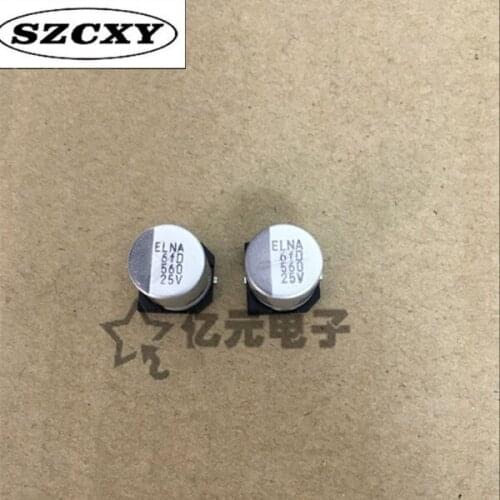 100% 80PCS New 25V560UF 10X10MM 560uf/25v 10*10 560UF Solid straight capacitor