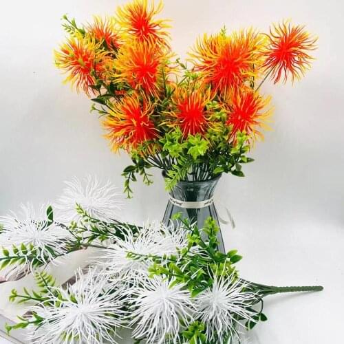 18heads Leucospermum Artificial Flower Bouquet Crab Claw Planting Chrysanthemum Pincushion Flower Home Simulation Flower
