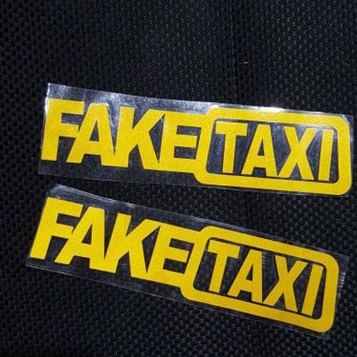 2Pcs FAKE TAXI Car Sticker Decal Emblem Self Adhesive Vinyl Stickers for Car Van includes:2 x Fake Taxi Car Sticker S55