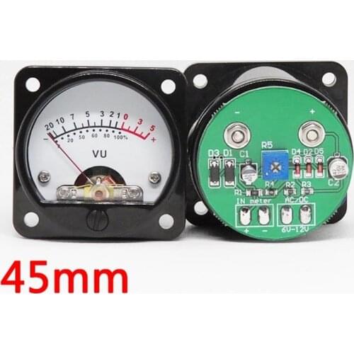 2pcs 45mm Big VU Meter Stereo Amplifier Board level Indicator Adjustable With Driver