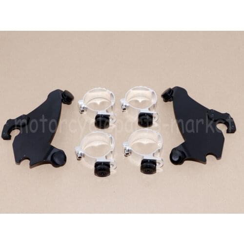 49MM Gauntlet Fairing Trigger Lock Mount Kit Head Cover Motorcycle For Harley Dyna Sportster Street Bob Super Glide 1986-2016