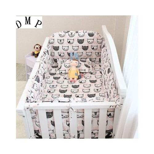 6pcs Crib bedding set cartoon Animal Baby bedding sets kit berço cama bebe (4bumpers+sheet+pillow cover)
