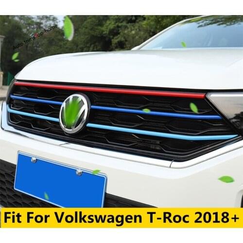 Yimaautotrims Accessories Fit For Volkswagen T-Roc T Roc 2018 2019 2020 Front Grille Cover Trim Colorful Exterior Kit