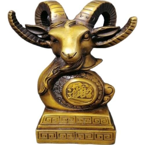 Antique Brass sheepshead decoration, home decoration, creative decoration