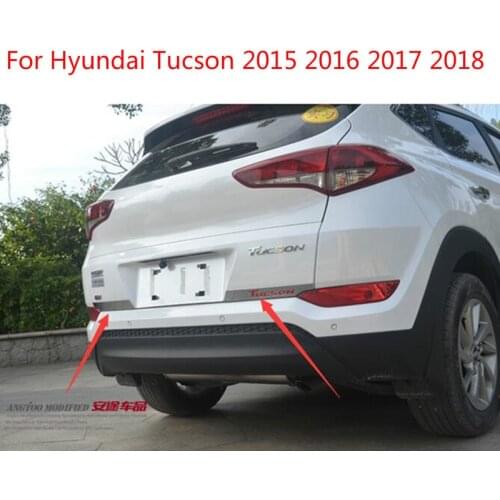 Car Stainless Steel Rear Trunk Lid Cover Trim /Tail Gate Protector Rear Trunk Trim Cover For Hyundai Tucson 2015 2016 2017 2018